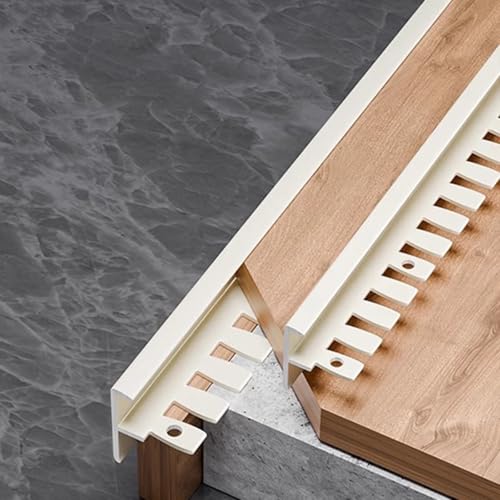 Lot de 3 nez d'escalier pliables en métal en forme de F 90 cm de long – Idéal pour les parquets stratifiés et les carrelages – Bordure antidérapante pour des marches sûres