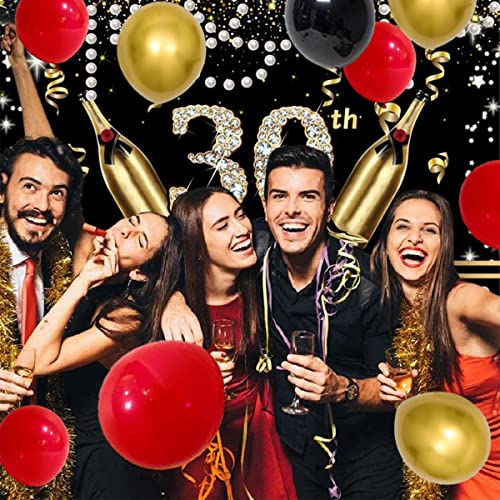 Red Black Gold Balloon Garland Arch Kit - 121Pcs Red Black Metallic Gold Balloons Red Heart Balloons For Girl Women 16Th 18Th 20Th 30Th 40Th Birthday Graduation Retirement Valentine Party Decorations #TOP1