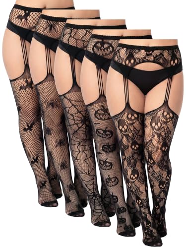 Image of Jadive 6 Pairs Plus Size Fishnet Tights