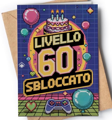 Biglietto Auguri 60 Anni Uomo - 60 Anni Compleanno Donna - Regalo Donna, Uomo - Biglietti Auguri Divertente Per Mamma, Papà, Nonno, Nonna, Per Lui, Lei - Regali Simpatico - EU 165