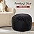 HOMBYS Unstuffed Ottoman Pouf Cover,Round Faux Fur Foot Stool, 20"x20"x12" Fuzzy Chair, Floor Bean Bag(No Filler),Foot Rest with Storage for Living Room, Bedroom, Office, Black Cover ONLY