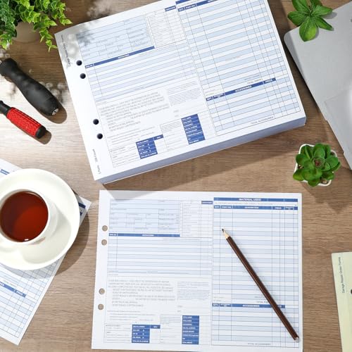 party greeting Garage Repair Order Forms Auto Repair Invoices Book 8.5x11 in Garage Repair Order Book Invoices 3-Part 250 Sets Receipt Books for Automotive Business Supplies White and Yellow and Pink by party greeting - Image 4