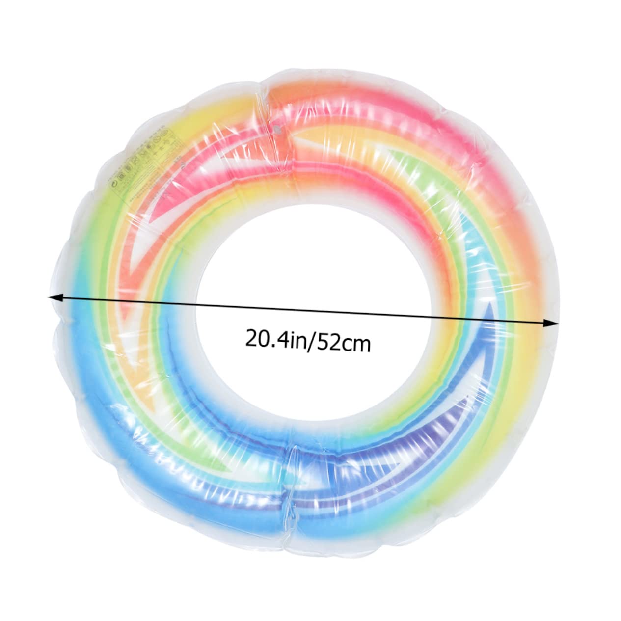 Yardwe Summer Fun Pool Party Accessory Inflatable Rainbow Swim Ring for Adults Boys and Girls