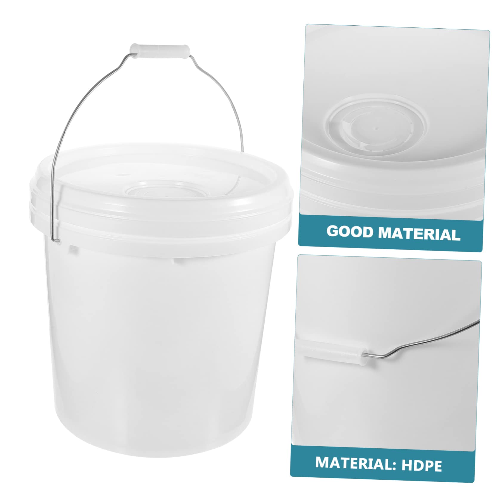 Secchio per Pittura in Hdpe Bianco 10 con Coperchio, Contenitore Ermetico Anti-perdita per Vernice e Uso Esterno