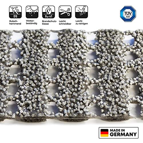 Mata zabezpieczająca przed poślizgnięciem – szerokość 120 cm – antypoślizgowa powierzchnia z granulatu PCW – uniwersalna – łatwa do cięcia i układania – mata antypoślizgowa – Made in Germany (120 x 100 cm, kamień)