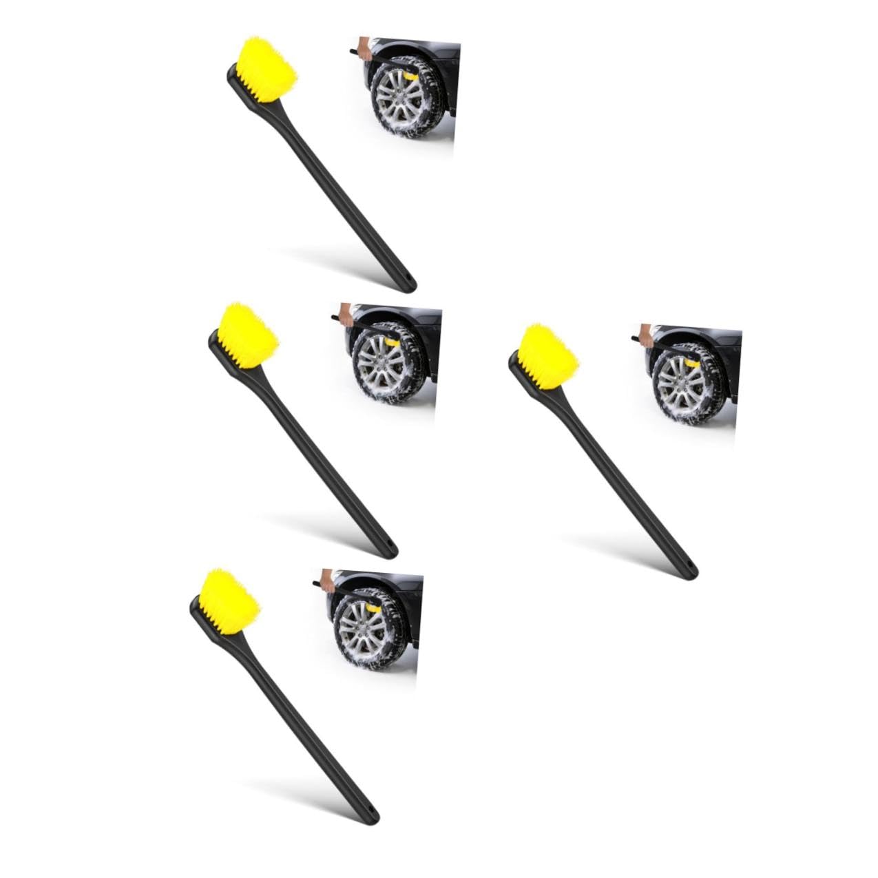 STOBAZA 4 Piezas Cepillo Mango para Cerdas y Largo Neumáticos Coche