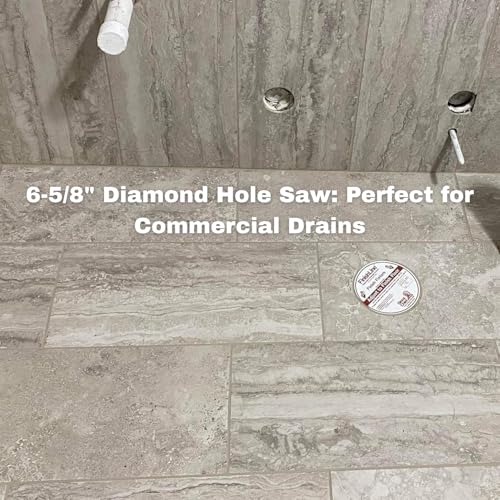 Drilax 6-5/8 Inch Diamond Hole Saw | Custom Size for Commercial Drains, Toilet Cutouts & Large Pipes | for Porcelain, Tile, Granite, Glass, Quartz by DRILAX - Used condition - Image 3