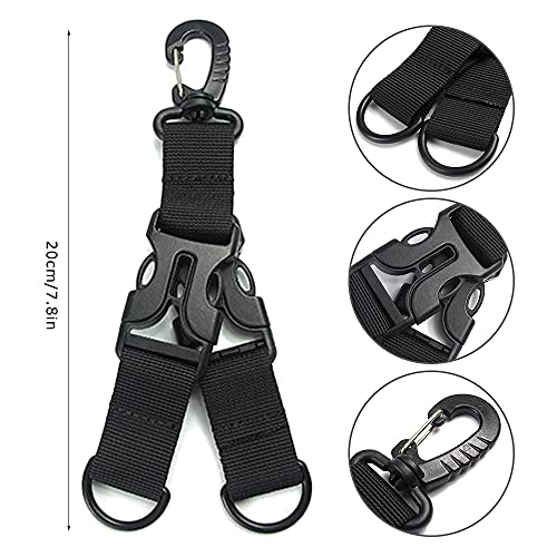 Gsrhzd Backpack Hanging Buckle, Tactical Hanging 3 Backpack Buckles, Woven Nylon Buckle, Suitable for Camping, Hiking and Mountaineering Trips (Black) - Image 3