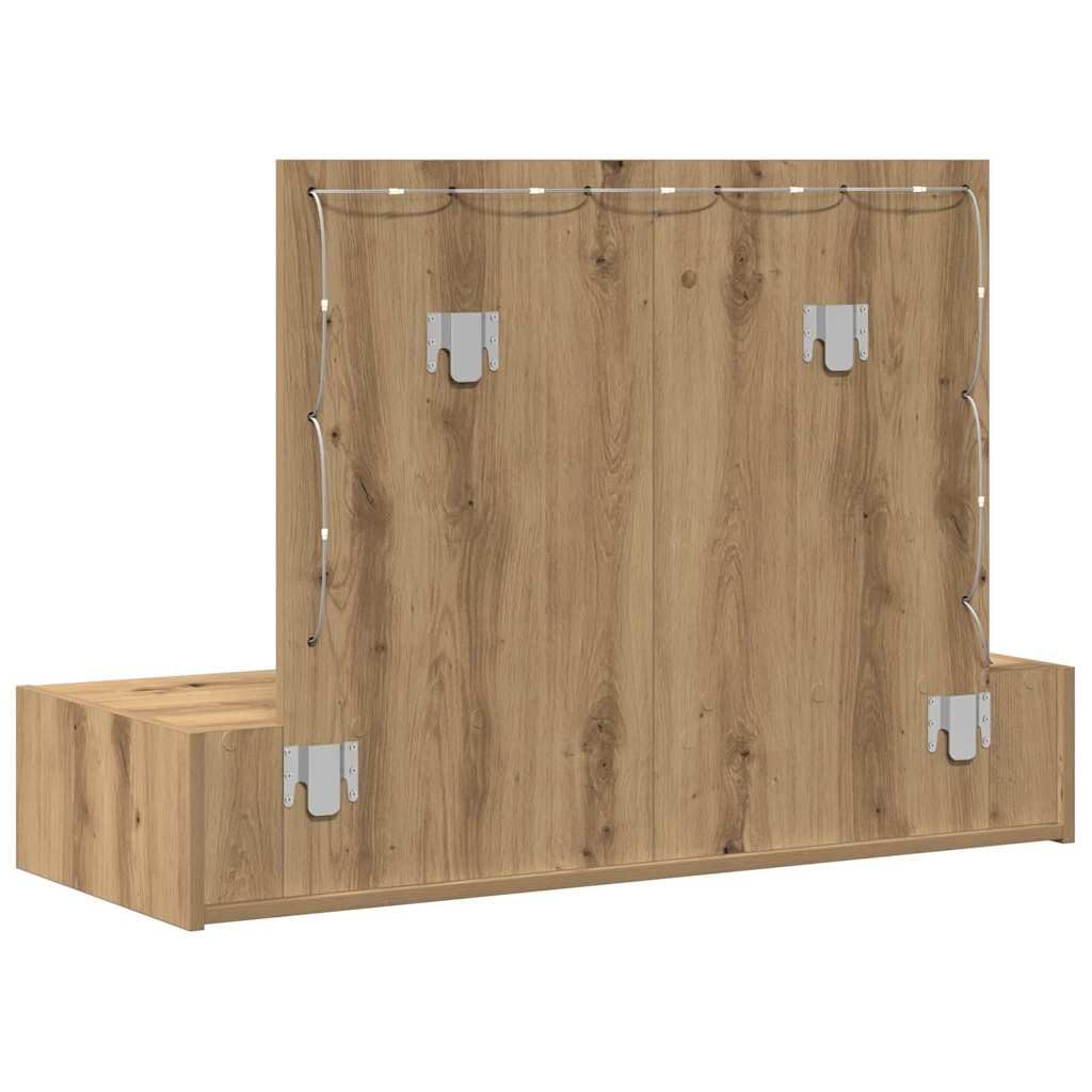 Schminktisch Braun 100 x 40 x 70 cm Holzwerkstoff mit Spiegel, Stauraum, Schubladen und moderner Design für Schlafzimmer, Friseurstudio, Bad, Flur oder Salon