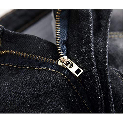 Andongnywell Men's Destroyed Slim Fit Straight Biker Jeans Man Distressed Denim Pants Trousers with Zip Pocket3