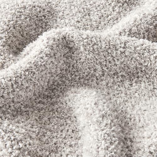 Image of CozeCube Reversible Knitted Throw Blanket, Grey White Melange 50 inchx60 inch
