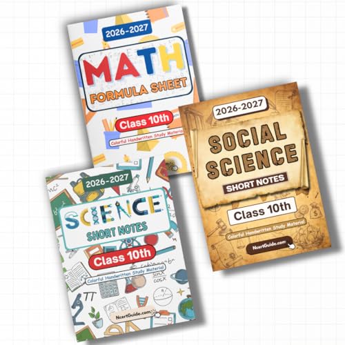 Image of Class 10 Maths + Science + SST Combo 2026-27 | Handwritten Colorful Short Notes & Formula Book | CBSE NCERT Quick Revision Guide for Board Exams