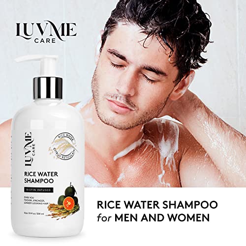 image for Luv Me Care Rice Water Hair Growth Shampoo with Biotin - Hair Shampoo 