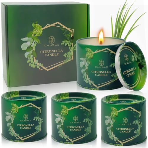 Citronella Candles Outdoor Natural Mosquito Bug Repellent Soy Wax...