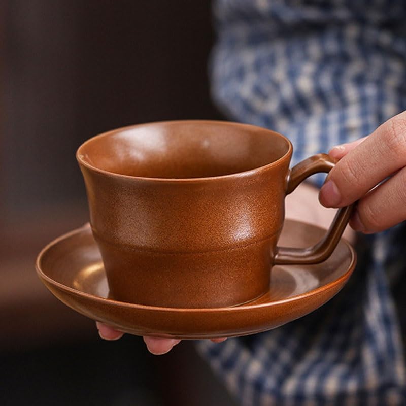 Porcelanowy kubek do kawy ze spodkiem, Wielokolorowy. Ceramiczna filiżanka do kawy i spodek herbaty domowej restauracji śniadaniowej w hotelu(Style4)
