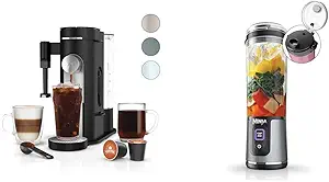 Ninja Pod & Grounds Specialty Single-Serve Coffee Maker bundled with the Blast Portable Blender, Cordless, 18oz. Vessel, Personal Blender for Shakes & Smoothies, Leakproof-Lid & Sip Spout