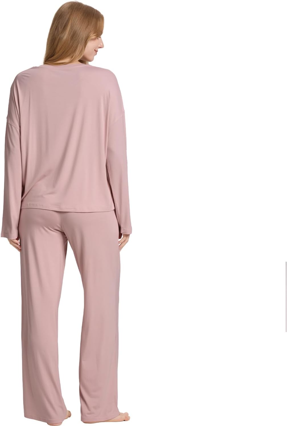 TOSMO Women Pajama Sets Viscose from Bamboo Long Sleeve Sleepwear Super-Soft Comfy Button Down Lounge Sleep Cooling Pjs - Image 3