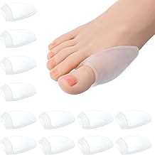 TIESOME Pack of 12 Gel Bunion Pads Protection, Hallux Forefoot Pads, Bunion Pads, Reusable Pads for Bunion Protection for Big Toes, Reduces Friction and Pressure