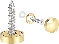 Vista 9 de uxcell Tornillos de espejo tapas decorativas cubierta clavos oro pulido 0.394 in 8pcs