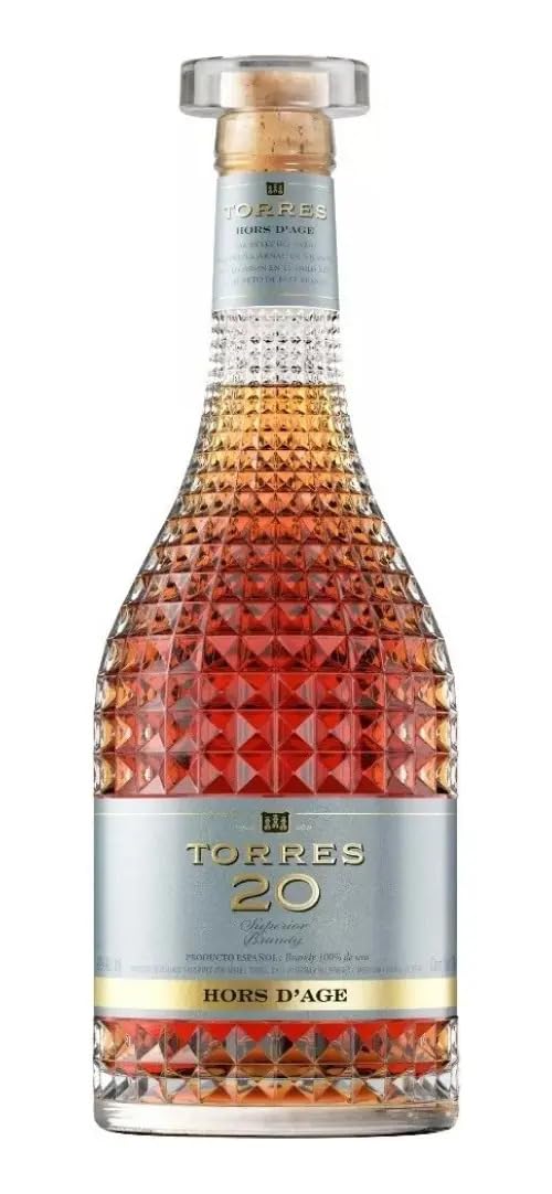 Torres 20 Hors d'Age Brandy, 70 cl - Award Winning Premium Brandy - Aged In American Oak Barrels - 40% ABV