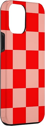 Miniatura 3 de Funda para iPhone 14 Pro Max, diseño de cuadros rosa y rojo #198