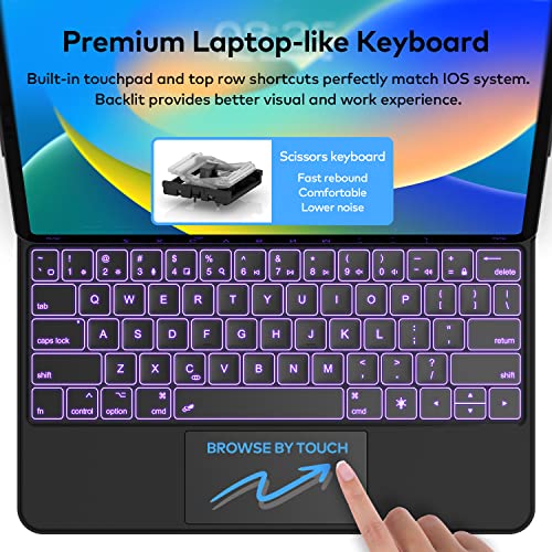 Image of runelk Magic-Style Magnetic Keyboard Case with Multi-Touch Trackpad for iPad Air 11-inch (M3 2025 / M2 2024) & iPad Pro 11 inch (1st-4th Gen) - Also Compatible with 10.9 inch iPad Air 4th /5th Gen