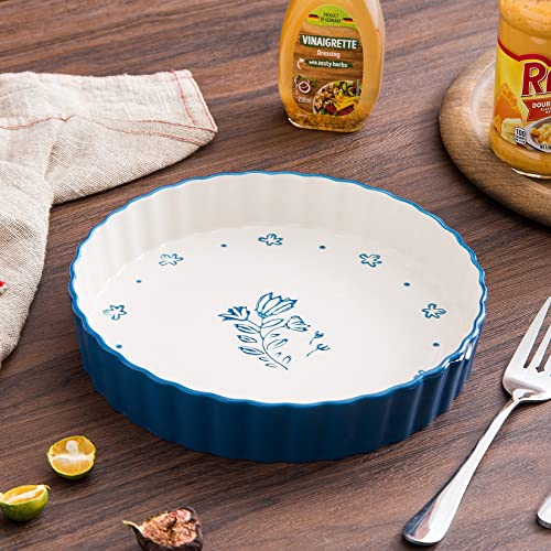 Wisenvoy Pie Pan Tart Pan Quiche Ceramic Pie Dish Pie Plate Tart Pans 9 inch Deep Dish Pie Pan Quiche Pan - Image 3