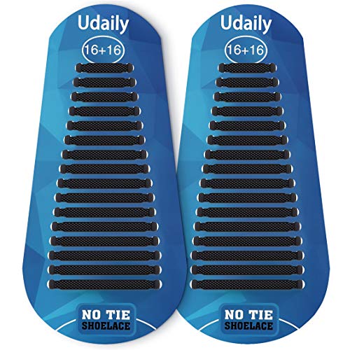 Udaily 2 Pairs No Tie Shoelaces for Kids and Adults, Elastic Silicone Shoe