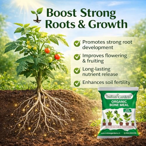 Image of Indian Gardens - Bone Meal Powder 100% Organic Plant fertilizer | Rich in Calcium and Phosphorus | Plant Fertilizer | Home Gardening (400 Grams)