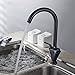 Produktbild Moderne Schwarze Küchenarmatur Messing Geschwärzt Dual Griff Stream Deck Montiert Kalt-Und Warmwasser Mixer Waschbecken Wasser Tap.ZHA-GOO