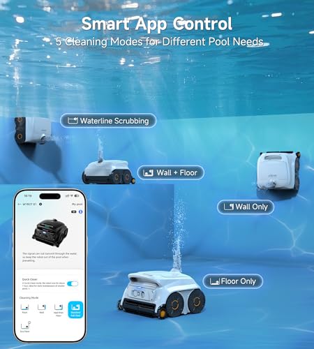 Image of (2026 NEW) WYBOT Cordless Robotic Pool Vacuum, Six-Roller Brush, Edge to Edge Cleaning High Obstacle Crossing, Lightweight Pool Cleaner (White & Orange)