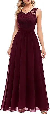 DRESSTELLS Women's Formal Dresses, Modest Prom Long Dress, Fall Wedding Guest Bridesmaid Evening Gowns 2023