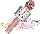  Microfono Karaoke para Niños con Luces de Baile LED Intermitentes, Altavoz Portátil de Karaoke, Karaoke Infantil Bluetooth Regalo de para Fiesta, Picnic, Hogar KTV