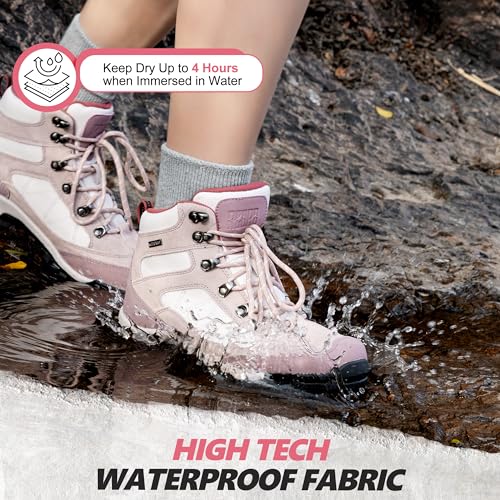 R CORD Womens Hiking Boots Breathable Hiking Boots Womens Waterproof Ankle Support Athletic Outdoor Non-slip Durable Hiking Boot for Outdoors2