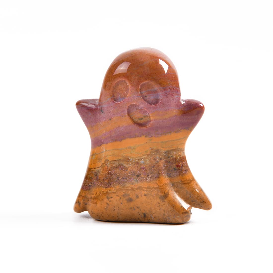 NUZUJX1.8" Crystal Ghost Figurine Natural Yelk Stone Gemstone Hand Carved Statue for Halloween Decorations Home Deco Desk Decoration