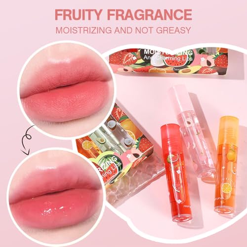 3. Bild von KUIRUNRX® Roll On Glitter Lipgloss, Farblos Durchsichtig, Glitzer-Aufrollen, Obst Geschmack Feuchtigkeitsspendende Lippenstifte für Trockene Lippen (Fruity, 6pcs)