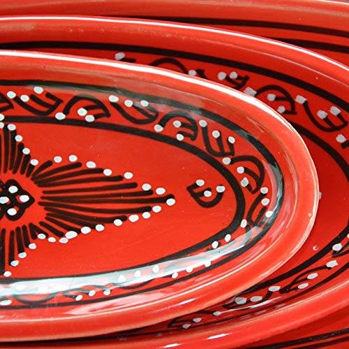 Yodeco Plana Ovalada tatoué Rojo – L 40 cm