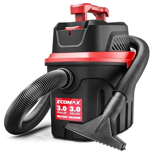 ECOMAX Small Shop Vacuum Wet/Dry 3 Gallon, 3 Peak HP, Small Shop Wet Dry Vac with Accessories, 3-in-1 Mini Shop Vacuum with Blower Function for Home, Car Detailing, Workshop, EM18910P-3