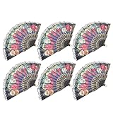 Ensemble : ces éventails de mariage fleuris constituent une idée cadeau pratique et élégante pour les amis, la famille ou les invités d'une fête ; éventail chinois en dentelle, cadeaux pour les invités d'une soirée dansante de mariage