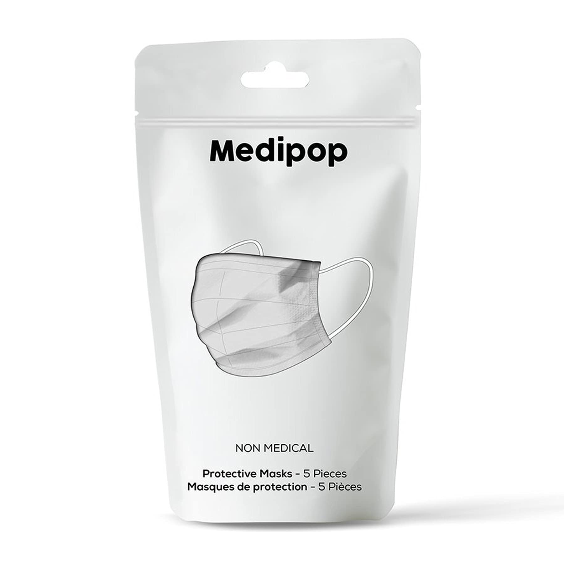 5 Pack Uomo Face Mask Bianco One Size