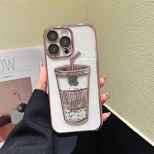 Coque iPhone 13 Pro Max paillettes liquide rose protège des rayures style