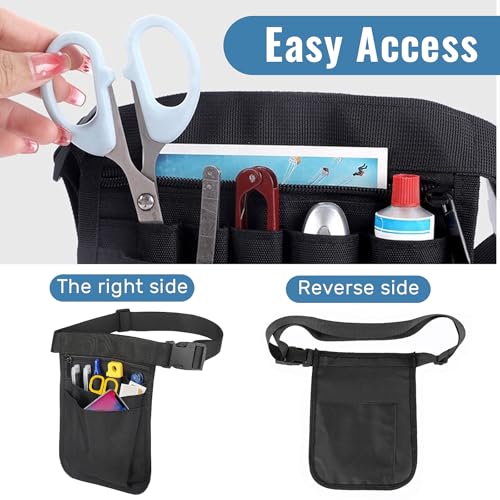 Krankenschwester Gürteltasche, Gürteltasche Einzelhandel Krankenschwester Organizer Krankenpflegetasche mit Verstellbarer Gürtel Fächern für Schere Pflegeset (Schwarz)