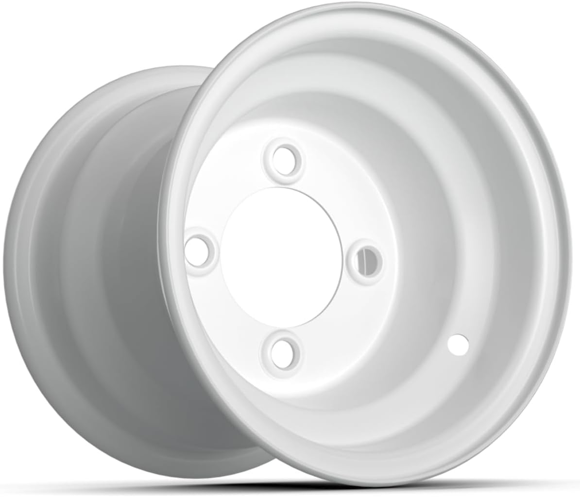 GTW White Steel Golf Cart Wheel | 8x7 | Centered | 4x101.6mm Bolt Pattern