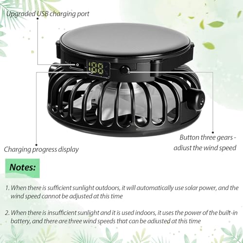 Image of Solar Fan Hat Men and Women Sun Visor Wide Brim Cooling Hat for Outdoor Summer Camping Beach Fishing, USB & Solar Powered