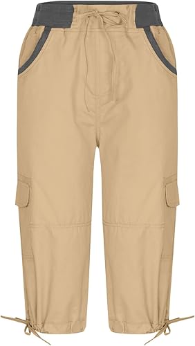 Miniatura 4 de Pantalones capri tipo cargo para mujer, ligeros, de secado rápido, atléticos, para verano, casuales, con bolsillos