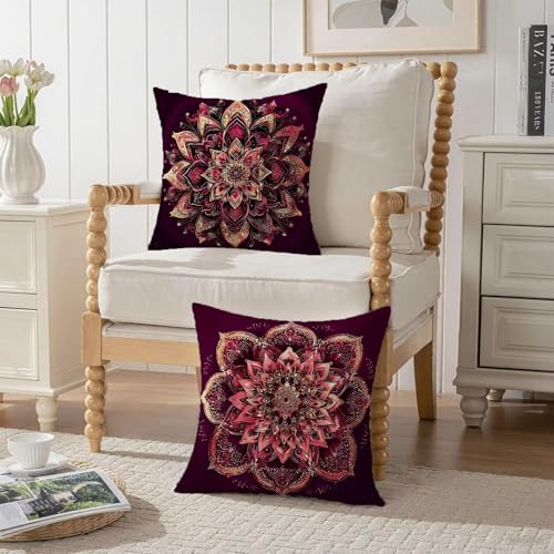 Housse coussin 65x65cm velours vintage rétro de prestige | Lot de 2 - 4