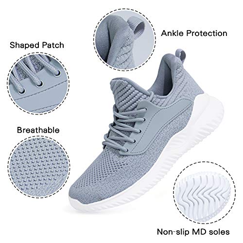 Image of Akk Womens Walking Shoes - Slip On Tennis Running Shoes Memory Foam Lightweight Work Sneakers for Indoor Outdoor Gym