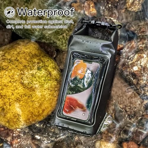 Aputue Su Geçirmez Kuru Çanta, 2L Plaj Telefon Çantası, Rulo Ağızlı Su Geçirmez Sırt Çantası/Telefon Kılıfı/Kese, Seyahat Kamp Plaj Balıkçılık Rafting Yüzme Kayak İçin Hafif Kuru Depolama Çantası