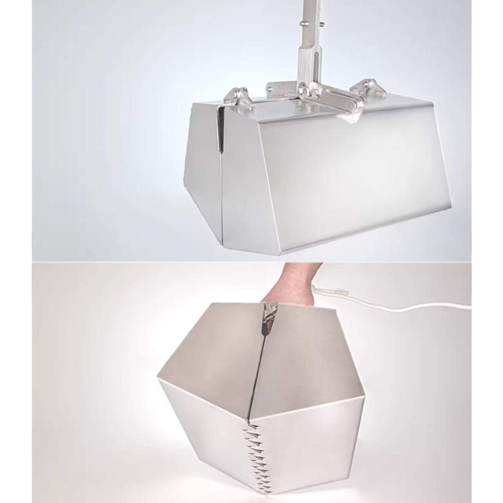 Greifer aus Edelstahl mit 20 m Seil, verstellbare 3 Öffnungsgrößen, Schlammbagger für Fluss, Teich, tiefes Wasser