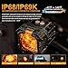 Suparee Recon 1 2 Inch Led Pod Lights with Black Covers,40W 3472LM Dual Beam Spot/Flood Combo Ditch Light,143°Wide Range IP69K Waterproof LED Offroad Round Light with Amber DRL